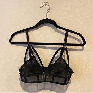 Black strappy bustier bralette